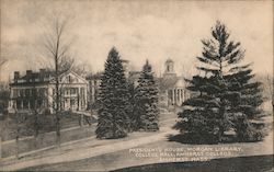 Presidents' House, Morgan Library, College Hall - Amherst College Postcard