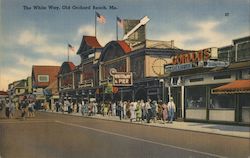 The White Way Old Orchard Beach, ME Postcard Postcard Postcard