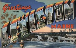 Greetings from Lewiston, Maine - Buildings Postcard Postcard Postcard