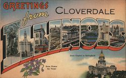 Greetings From Cloverdale Illinois Postcard