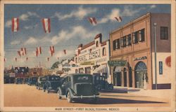 Main Street-First Block Tijuana, BC Mexico Postcard Postcard Postcard
