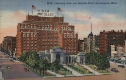 Gateway Park and Nicollet Hotel Postcard