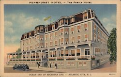 Pennhurst Hotel The Family Hotel Ocean End of Michigan Ave. Postcard