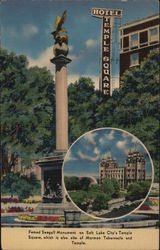 Hotel Temple Square - Seagull Monument Salt Lake City, UT Postcard Postcard Postcard