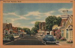 West End - Summer Shopping Center of the Cape Hyannis, MA Postcard Postcard Postcard