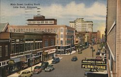 Main Street, Looking North Little Rock, AR Postcard Postcard Postcard