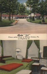 Motel "22" Mount Union, PA Postcard Postcard Postcard