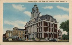 Indiana County Court House and Shopping Center Postcard