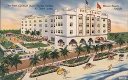 The New Edison Hotel on the Ocean at Tenth Street Postcard
