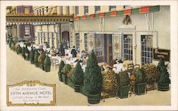 Sidewalk Cafe - Fifth Avenue Hotel Postcard