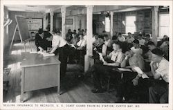 Selling Insurance to Recruits - U.S. Coast Guard Training Station Postcard