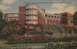 Polyclinic Hospital from Municipal Rose Garden Harrisburg, PA Postcard Postcard Postcard