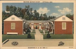 Brown's Motor Court - Attalla, Ala. Highways U.S. 241 and 11 Alabama Postcard Postcard Postcard