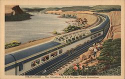 Strata-Dome - Columbian B & O De Luxe Coach Streamliner Railroad (Scenic) Postcard Postcard Postcard