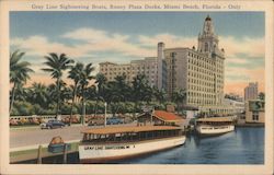 Gray Line Sightseeing Boats, Roney Plaza Docks Postcard