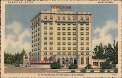 Venetian Hotel at the Entrance to the Venetian Causeway Postcard