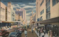 Busy Flagler Street Miami, FL Postcard Postcard Postcard