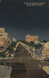 Lincoln Road at Night Miami Beach, FL Postcard Postcard Postcard