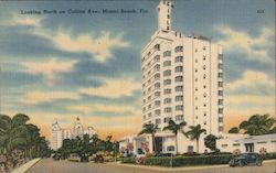 Looking North on Collins Ave. Postcard