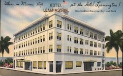 Hotel Leamington Overlooking Biscayne Bay and Park Miami, FL Postcard Postcard Postcard