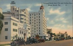Looking South from 17th and Collins Avenue Postcard