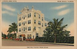 London Arms Hotel One-Half Block From Ocean Miami Beach, FL Postcard Postcard Postcard