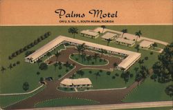 Palmo Motel on U.S. No. 1, South Miami, Florida Postcard