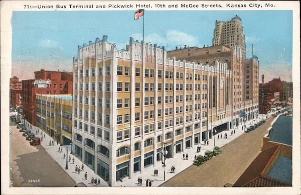 Union Bus Terminal and Pickwick Hotel, 10th and McGee Streets Kansas City Missouri