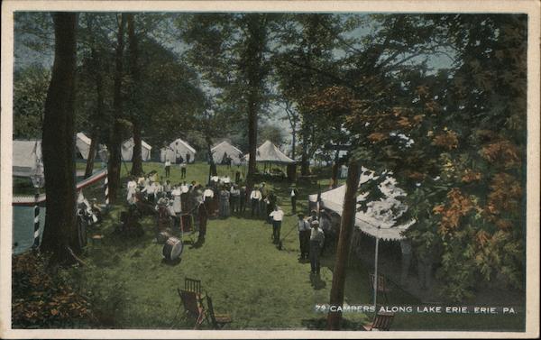 Campers Along Lake Erie Pennsylvania