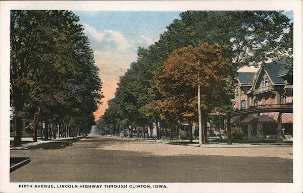 Fifth Avenue, Lincoln Highway Through Clinton Iowa