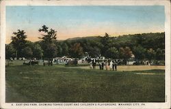 East End Park, Showing Tennis Court and Children's Playground Postcard