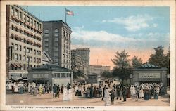 Tremont Street Mall from Park Street Postcard