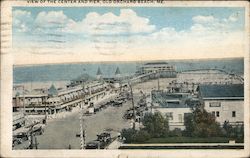 View of the Center and Pier Old Orchard Beach, ME Postcard Postcard Postcard