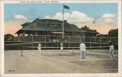 Tennis Courts, York Country Club Postcard