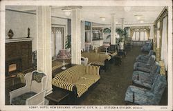 Lobby, Hotel England Atlantic City, NJ Postcard Postcard Postcard
