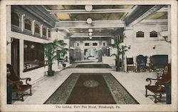 Lobby, Fort Pitt Hotel Pittsburgh, PA Postcard Postcard Postcard