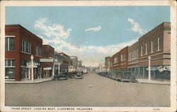 Third Street Looking West Claremore, OK Postcard Postcard Postcard