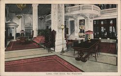 Lobby, Clift Hotel Postcard