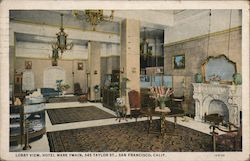 Lobby View, Hotel Mark Twain Postcard