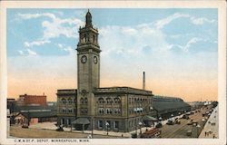 Chicago, Milwaukee, St. Paul Depot Postcard