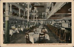 Main Dining Room, R.S. McClintock Restaurant Co. Postcard