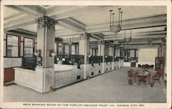Main Banking Room of the Fidelity Savings Trust Co. Postcard