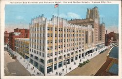 Union Bus Terminal and Pickwick Hotel, 10th and McGee Streets Postcard