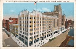 Union Bus Terminal and Pickwick Hotel, 10th and McGee Streets Kansas City, MO Postcard Postcard Postcard