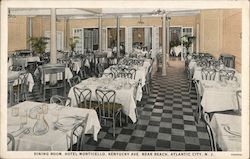 Dining Room, Hotel Monticello, Kentucky Ave. Near Beach Atlantic City, NJ Postcard Postcard Postcard