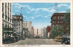 Main Street Looking South Postcard
