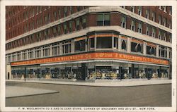 F. W. Woolworth Co 5 and 10 Store, Corner of Broadway and 35th St. Postcard