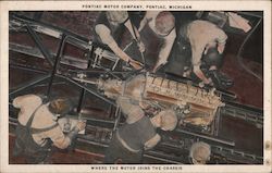 Pontiac Motor Company Motor Joins the Chassis Postcard