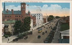 Main Street from Mitchell Building Postcard