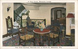Cozy Corner of Mezzanine Lounge, New Hotel Randolph Postcard